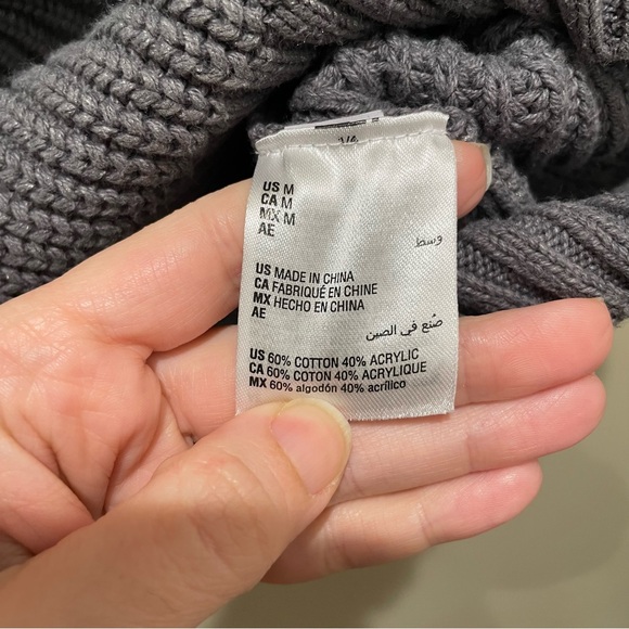 INC International Concepts 3/4 Length Sleeves Chunky Knit Sweater Grey Medium - Picture 7 of 7